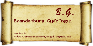Brandenburg Gyöngyi névjegykártya